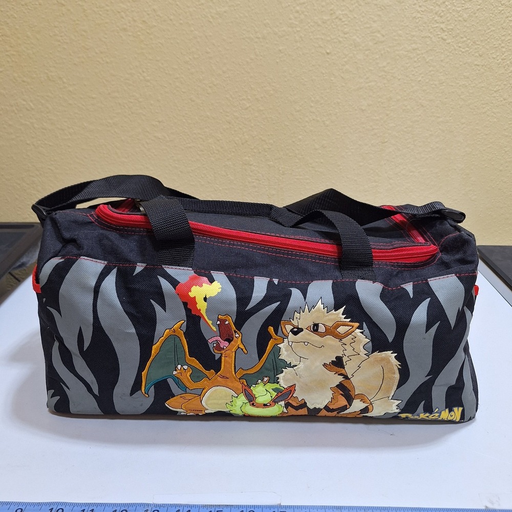 Vintage 2000 Pokemon Arcanine Duffel Bag Gotta Catch Em All Nintendo Travel Gym
